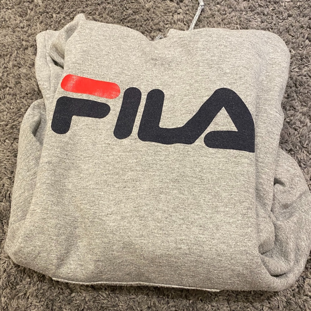 UO x FILA gray hoodie